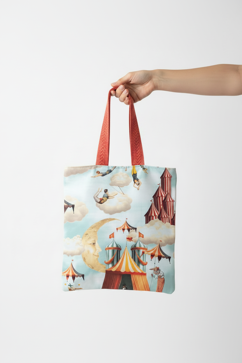Totebag CIRCO+TOTEbag casitas +neceser a juego